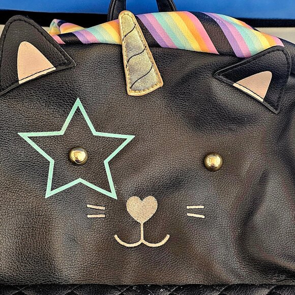 Backpack Purse Luv Betsey Johnson Cat -icorn Unicorn Kitty Star Rainbow Bag - Picture 2 of 9